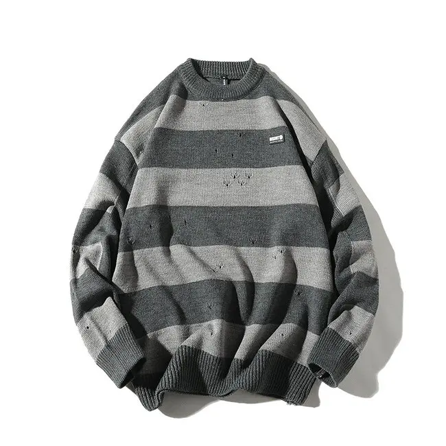 gray Misniki мужской свитер pull homme с круглым вырезом casaco мужской пуловер мужская уличная куртка JP19 - Цвет: gray