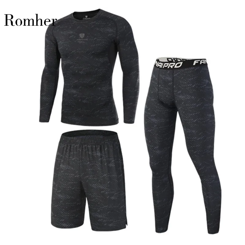 

High Quality Compression Men's Sport Suits Quick Dry Running sets Clothes Sports Joggers Training Gym Fitness Tracksuits Running