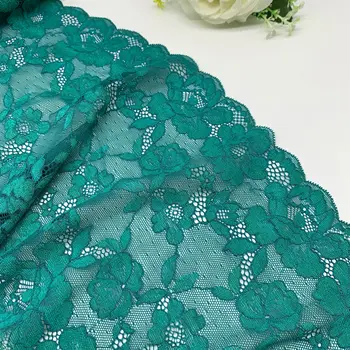 

3y/lot Width 22.50cm Elastic Stretch Lace Trims Teal Blue For Clothing Accessories Dress Sewing Applique Costume Lace Fabrics