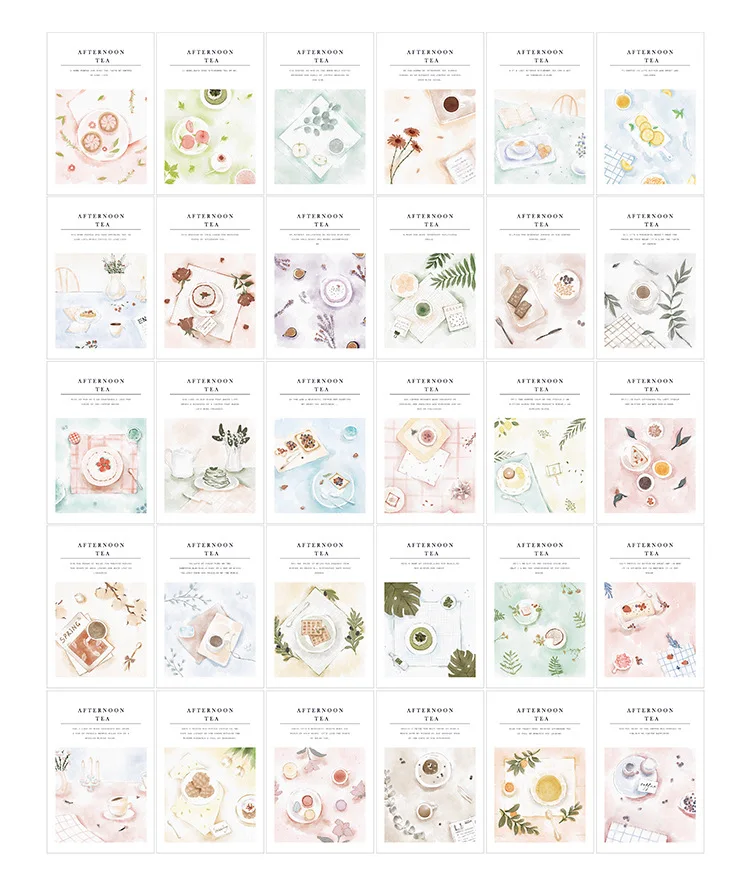 30pcs /1lot Cute Rainbow Land Series Greeting Cards Postcards Birthday Letter Business Gift Card Set Message Card