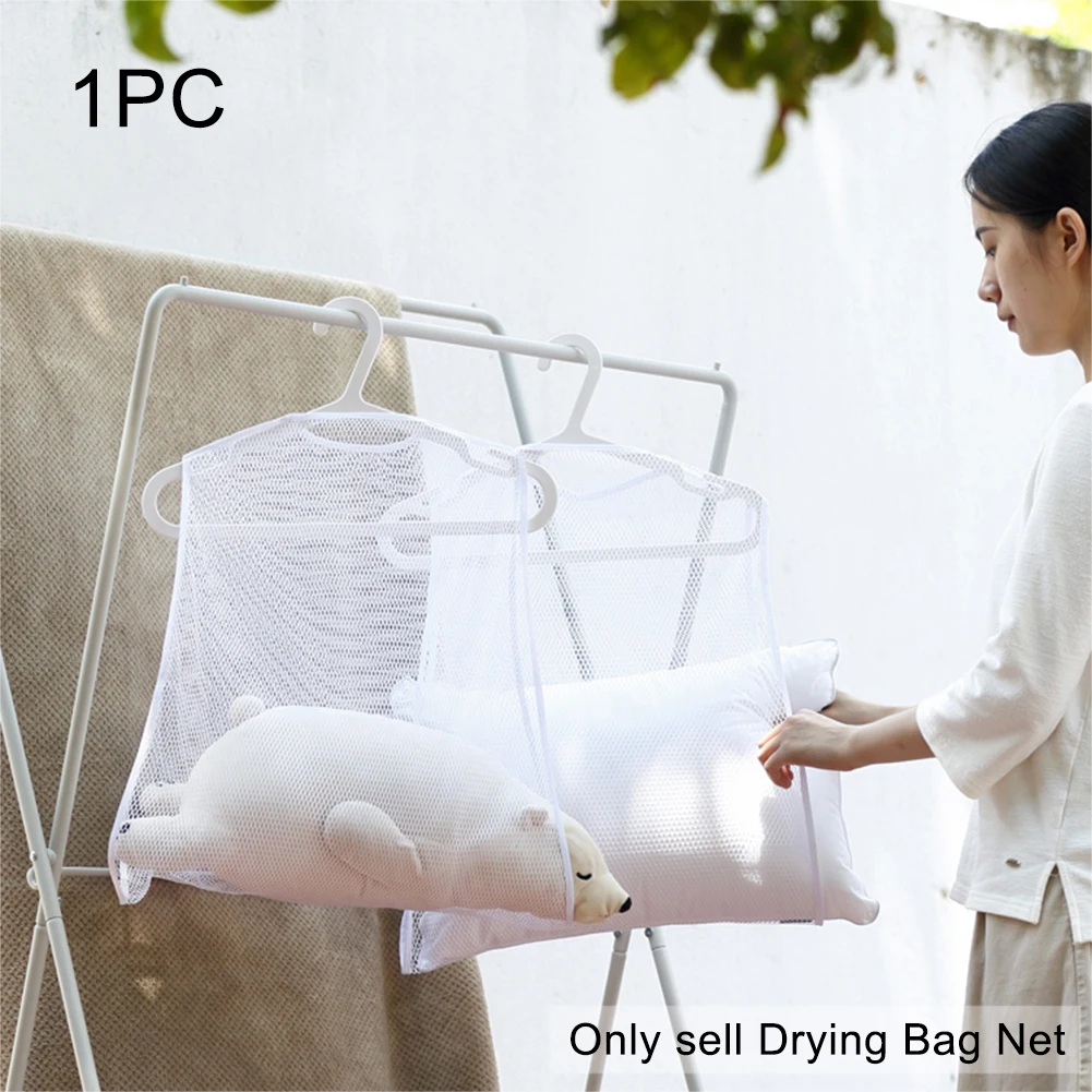 Washing Laundry Storage Home Cleaning Mesh Clothes Hanging Organizer Zipper Polyester Drying Bag Pillow Doll Rack Net