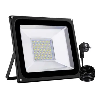 

100W LED Floodlight SMD Outdoor Lamp With EU plug Warm white Kitchen living room with lamp