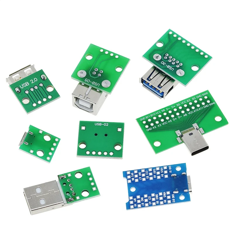 5PCS USB Stecker/MINI MICRO USB zu DIP Adapter buchse 2,54 Stecker B Typ-C USB 2,0 3,0 Weibliche PCB Konverter – Detail 9