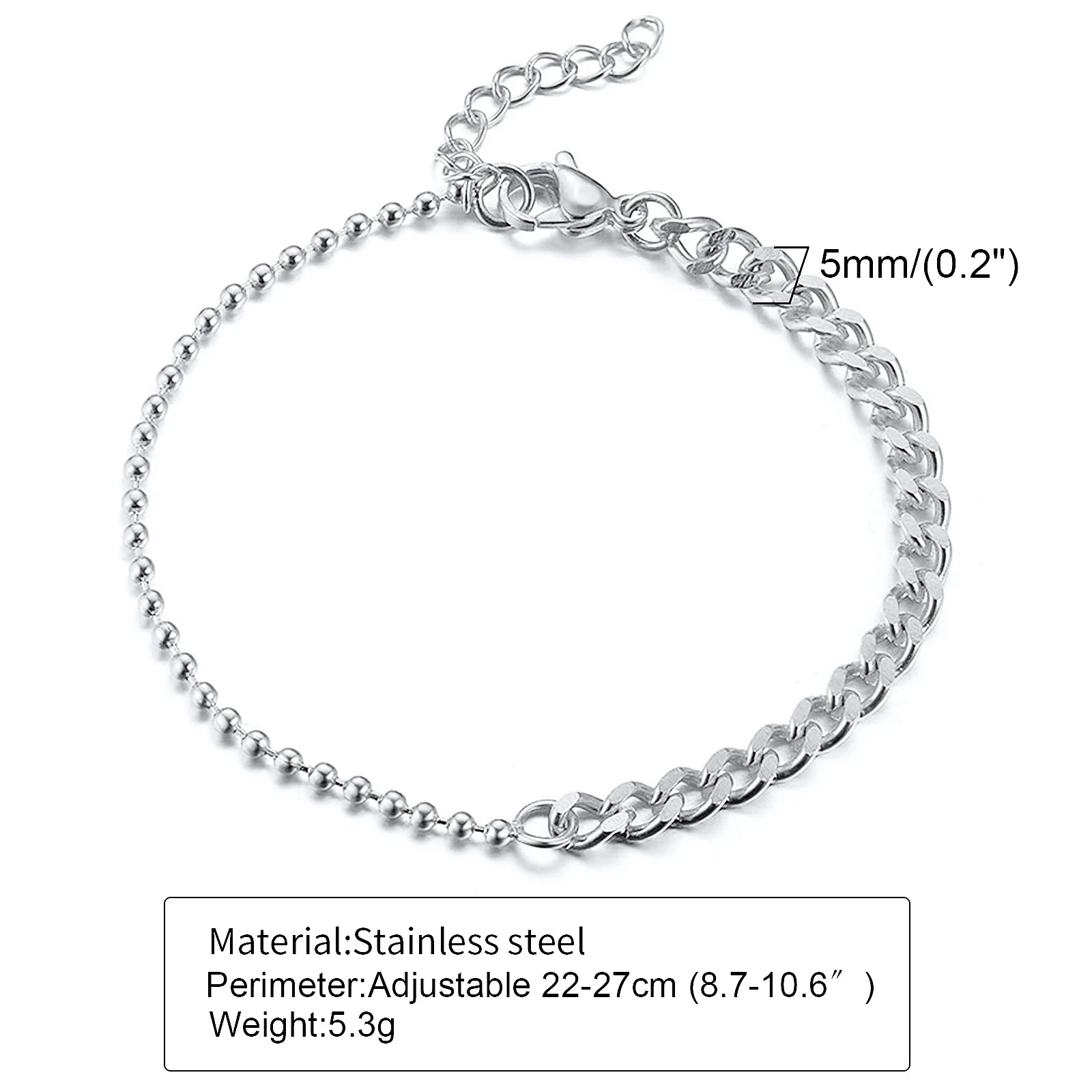 Beach Women Chain Anklet Stainless Steel Rope Twist Chain Link Ankle Summer Foot Bracelet Wholesale Jewelry images - 6