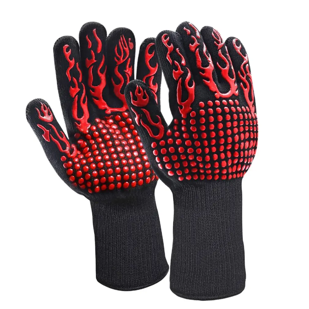 

Bakeware Oven Mitts Gloves BBQ Silicon Gloves High Temperature Anti-scalding 500~800 Degree Insulation Barbecue Microwave