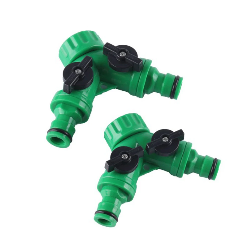 

2-way Y Type G3 / 4 " Garden Water Pipe Outlet Quick Connector With Switch Drip Irrigation System Valve Irrigation Adapter