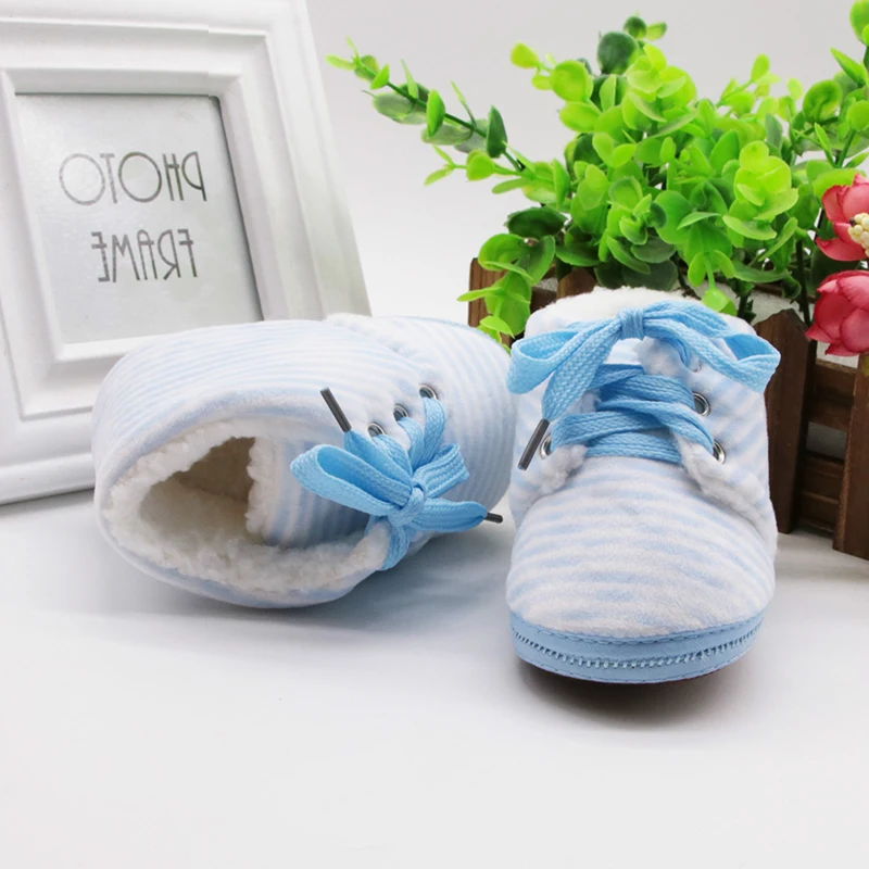 0-12 Months stripe Infant Baby Girl Boots Warm Winter Snow Baby Boots boy Toddler Shoes Little Girl Shoes Newborn Snekers