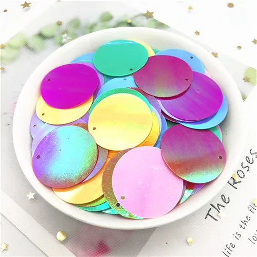 AB mix color Диаметр 30 мм блестки для рукоделия плоские круглые большие блестки lentejuelas Швейные Свадебные ремесла, женская одежда аксессуары 80 шт 20 г - Цвет: AB mix color