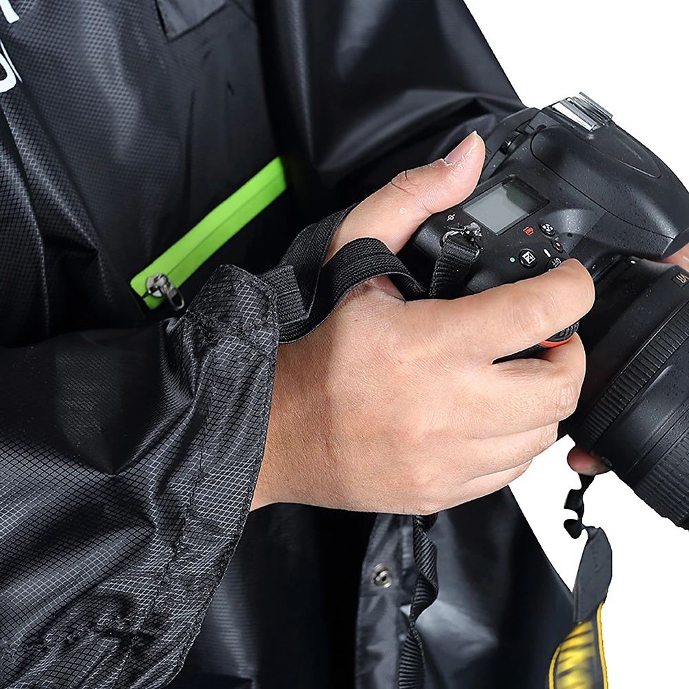 Capa de chuva com refletor para bicicleta poncho à prova de chuva com tira reflexiva