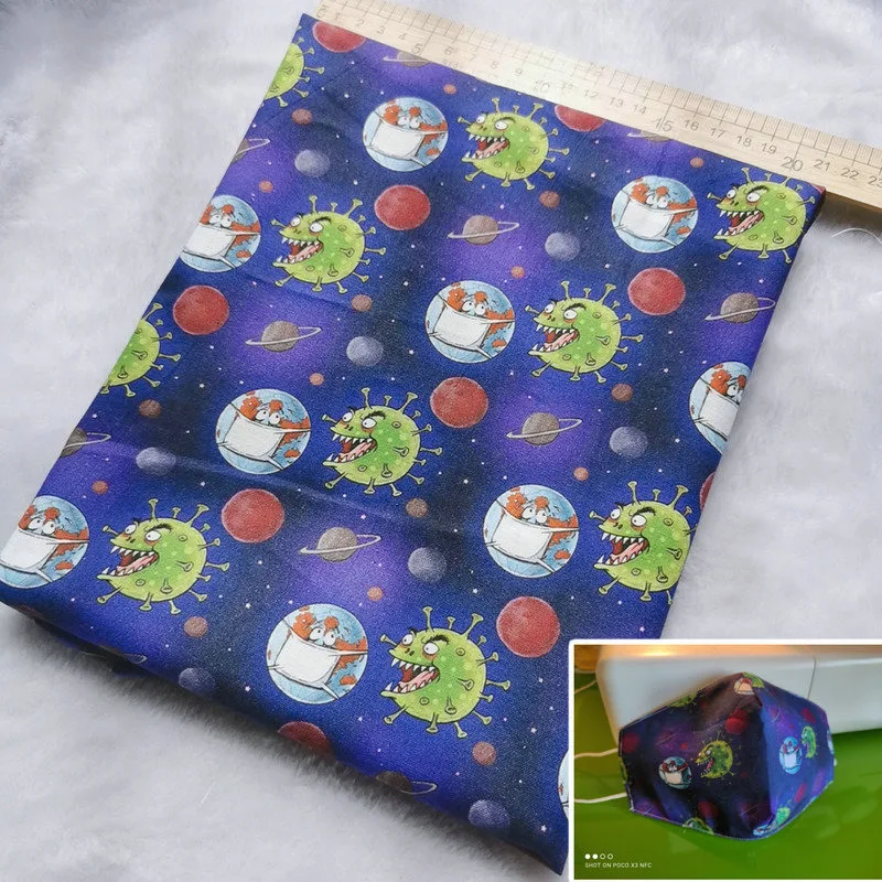 Забота о здоровье 100% хлопчатобумажная ткань с мультяшным принтом для масок