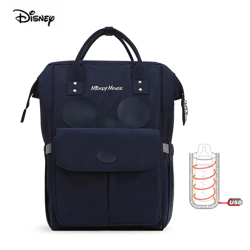 Disney Микки Минни мультфильм мумия мешок Многофункциональный подгузник ребенка USB бутылка изоляции сумки для беременных большой емкости пеленки мешок - Цвет: 24