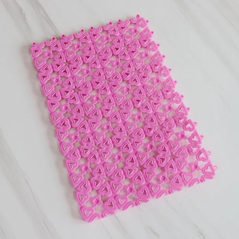 Pink Карамельный цвет 30*20 см DIY Коврик для ванной комнаты пластиковый коврик для ванной комнаты туалет душ коврик для ванной Массажный коврик для ванной кухонный напольный коврик Tapete - Цвет: Pink