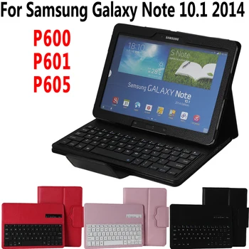 

Litchi Pattern Leather Removable Wireless Bluetooth Keyboard Case Cover for Samsung Galaxy Note 10.1 2014 Edition P600 P601 P605