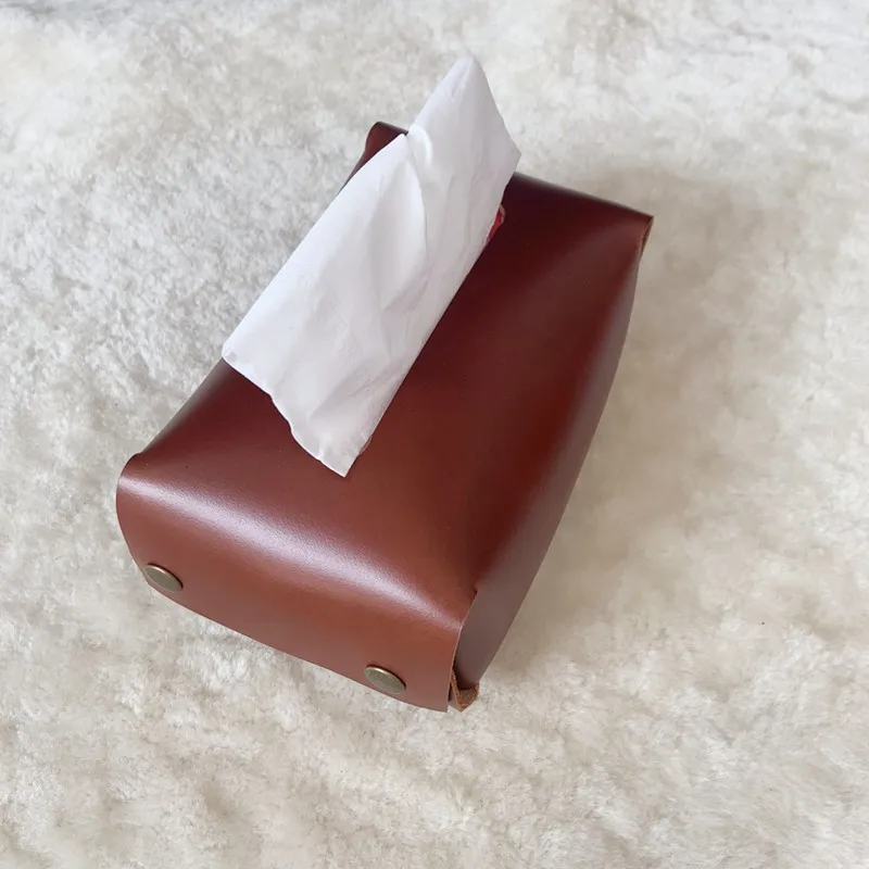 Leather tissue box Suitable for car and restaurant tissue storage