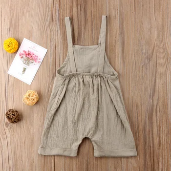 

Solid Sleeveless Kids Jumpsuit Overalls For Baby Boy