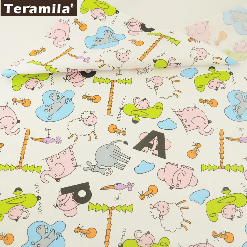 1pcs 50x160cm Teramila хлопок ткани метров 50x160 см животных мультфильм дизайн Telas DIY Лоскутная Ткань Ремесло Tissus Qulits Швейные простыни - Цвет: 1pcs 50x160cm
