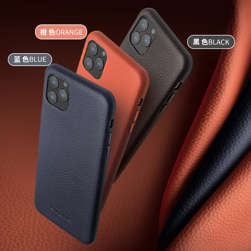 Чехол ручной работы из натуральной кожи для iPhone 11 Pro Max чехол с текстурой личи
