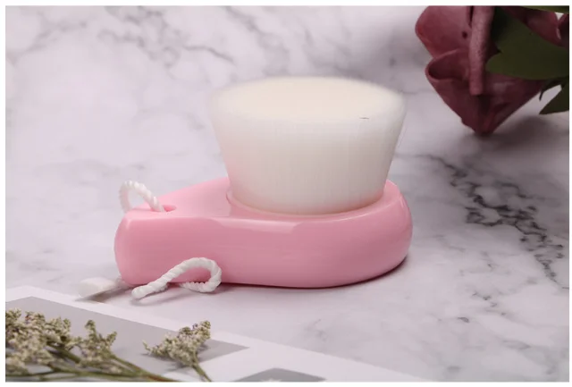 Pink Plastic Деревянная щетка для очистки лица из мягкого волокна для глубокого очищения лица, Мягкая очищающая щетка для лица, мини массажер, Очищающая щетка, инструменты для ухода за кожей лица - Цвет: Pink Plastic