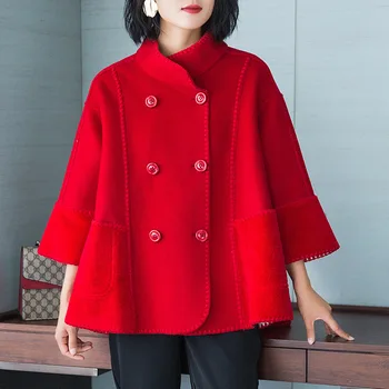 

Spring Autumn Coat Women Clothes 2020 Korean Vintage Streetwear Wool Jacket Double-sided Women Tops Abrigo Mujer F15a ZT3317