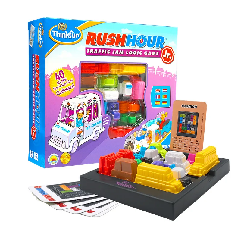 

ThinkFun Traffic Jam Time Primary Version Rush Hour CHILDREN'S Educational Board Game Traffic Jam Toy Huarong