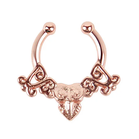 Stainless Steel Fake Nose Ring Septum Piercing Cheater Clip On Non Piercing Nose Ring Fake Septum Jewelry Faux Percing Nez