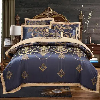 

Boutique tribute satin jacquard four-piece wedding quilt cover newlywed bed linen bedding summer comfortable bedding