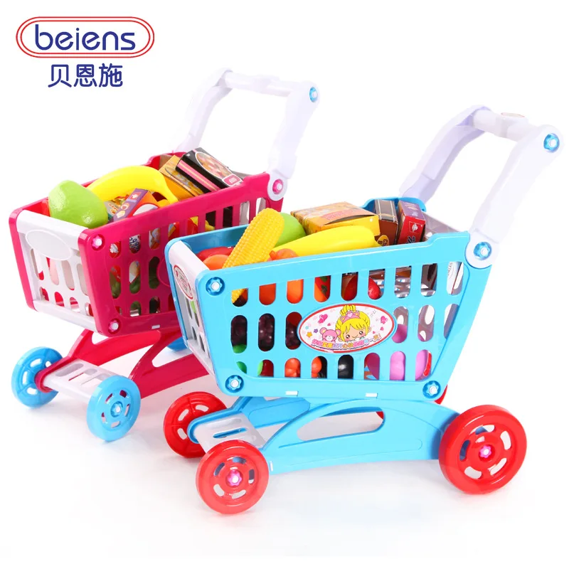 

Beiens Play House Toys Children Model Supermarket Trolley Educational Shopping Toy Set