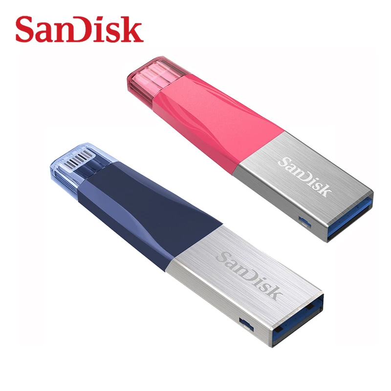 SanDisk USB флеш-накопитель 64 ГБ 128 ГБ USB 3,0 Флешка двойной OTG флеш-накопитель USB флешка для iPhone