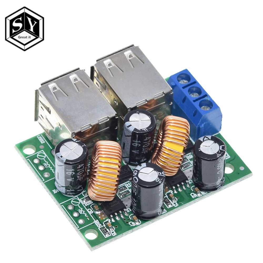 

4 Four USB Port A5268 Step Down Power Supply Converter Board Module DC 12V 24V 40V to 5V 5A For MP3/MP4 Phone Car Equipment