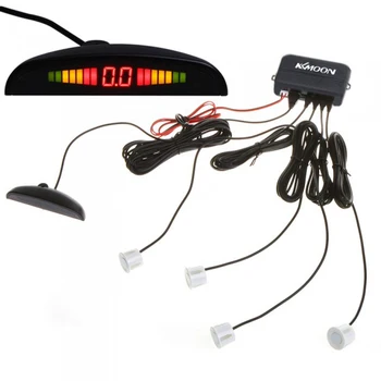 

Hot 4 car detector Sensors Car Parking Sensor Auto Reverse Backup Radar Detector System Kit Sound Alert Alarm Indicator Probe