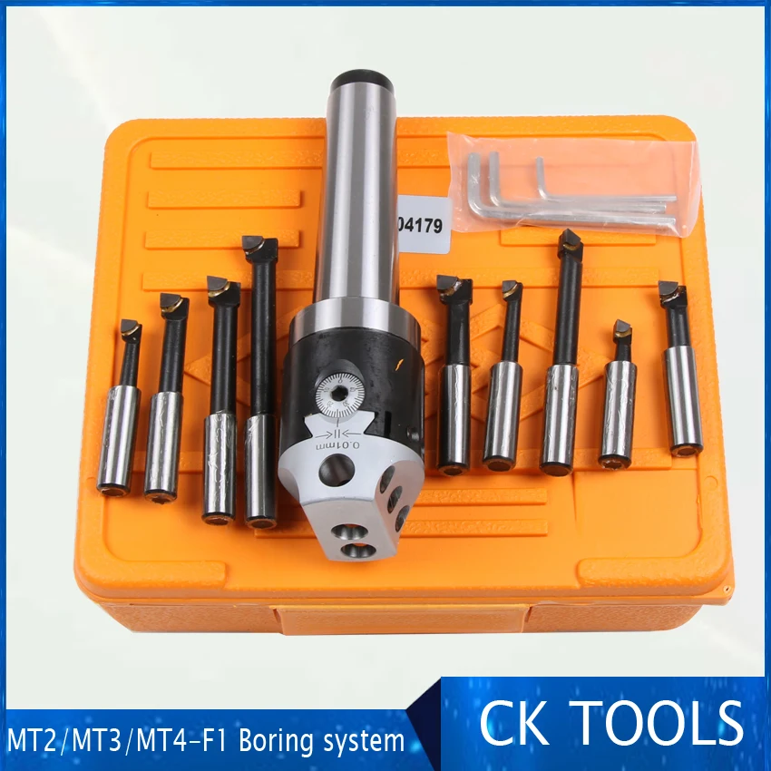 top quality MT2 M10 Arbor F1 -12 50mm boring head and 9pcs 12mm boring  bars, boring head set