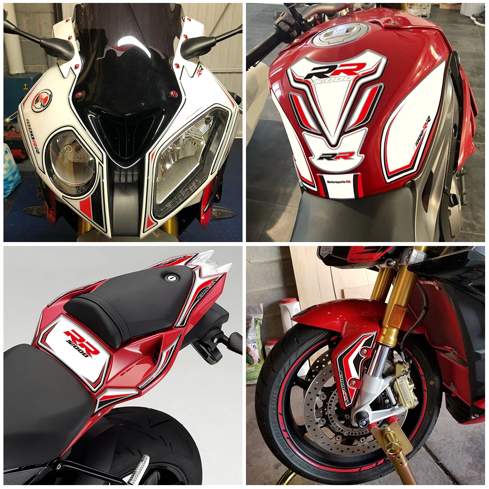 

For BMW S1000RR S1000 RR 2014-2009 Motorcycle 3D gel front and rear fairing stickers motorcycle head and tail decal sticker kit