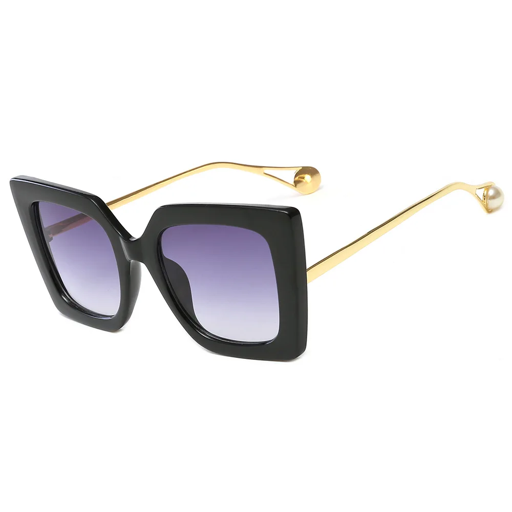 Классические синие цветочные водительские очки женские роскошные брендовые дизайнерские жемчужные кошачий глаз высококачественные женские солнцезащитные очки UV400 - Название цвета: 1PC