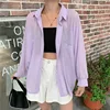2022 Women Chiffon Blouse Shirt Long Sleeve Spring Summer Lilac Tops Pocket Loose Thin Sunscreen Shirt Bikini Cover Up Beachwear ► Photo 3/6