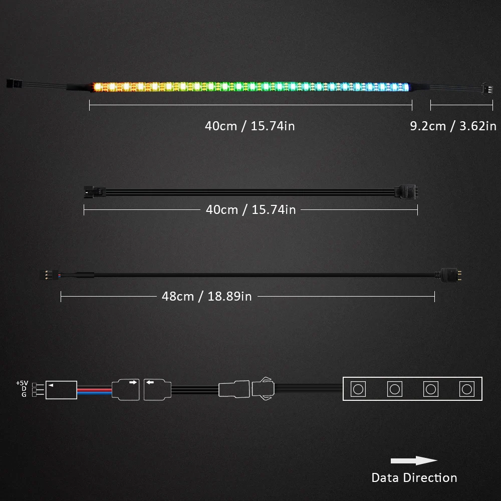 Адресуемая RGB Светодиодная лента для ПК, WS2812b цифровой светильник для ПК, для GIGABYTE RGB Fusion 3 pin 5V добавить коннектор на материнскую плату