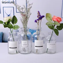 Скандинавские Инс ветер прозрачные стеклянные для реагентов стикер ваза гидропоники сушеный цветок небольшая ваза гостиной украшения ремесла