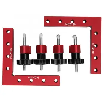 

90 Degree 140x140mm Right Angle Positioning Ruler L Shaped Carpenter Panel Fixing Clamp for Carpenters DIY Enthusiasts
