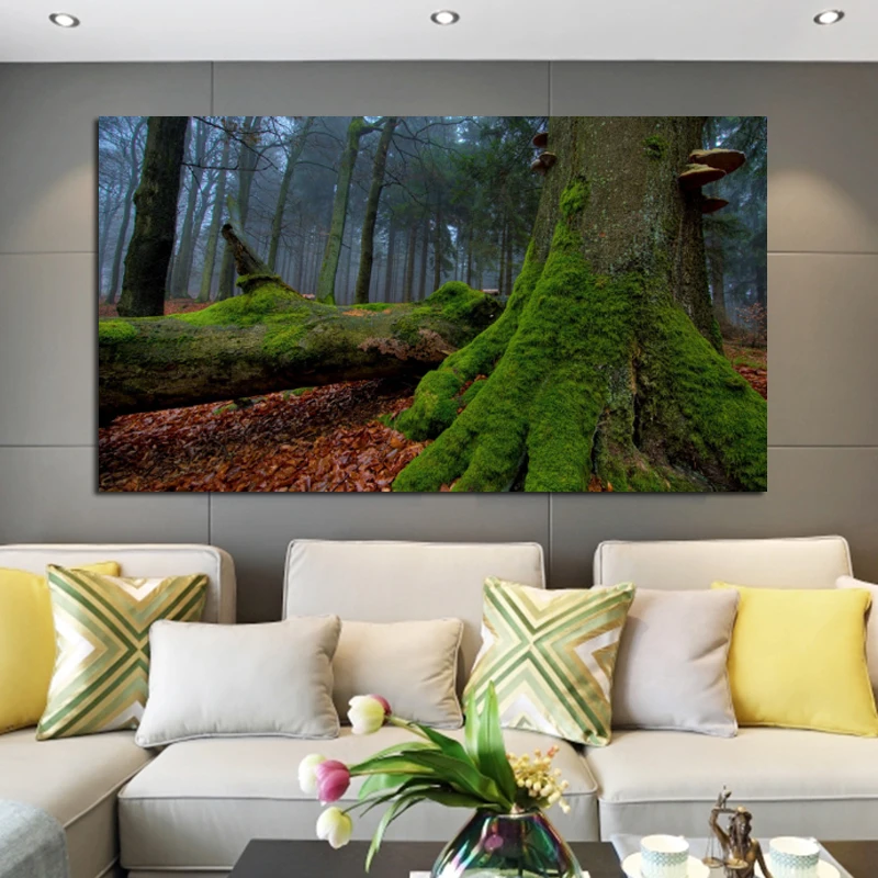 Wall Art Canvas Painting Forest Tree Nature Landscape Posters and Prints Wall Art Pictures For Living Room Cuadros Home Decor