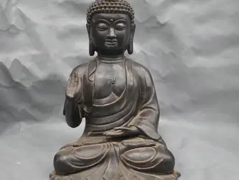 

zm 12" China Tibet Tibetan Buddhism Shakyamuni Buddha Bronze Statue