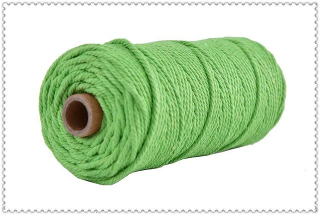 Glass Green 22 цвета, 100 м, 109 ярдов, цветная, цветная, ручная работа, длинный, макраме, хлопок, скрученный шнур, 3 мм, ручная работа, плетеная проволока - Цвет: Glass Green