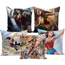 Сексуальная Женская Подушка, покрывало с принтом Wonder Woman, покрывало для подушек, декоративная наволочка для автомобиля, дивана, декоративная наволочка, 45x45 см