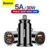 Автомобильное зарядное устройство Baseus Quick Charge 4,0 3,0 QC4.0 QC 3,0 SCP 5A USB Type C PD для iPhone Xiaomi mi 9 8 Huawei P30 Pro ► Фото 1/6