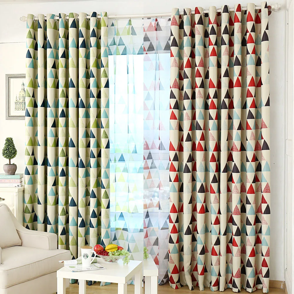 Geometric Triangle Living Room Curtains Jinya Home Decoration Colored