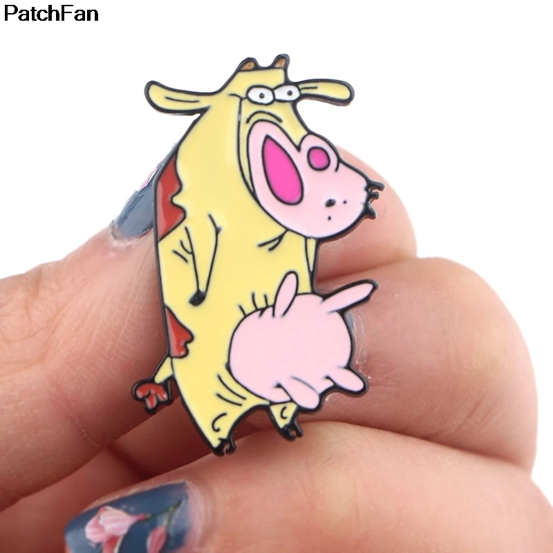 20 шт./лот Patchfan молочная корова милый галстук мультфильм забавные булавки броши для рюкзака, одежды для женщин шляпа Декоративные значки медали A2690