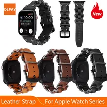 Ремешки для наручных часов Apple Watch 5 ремешок 42 44 мм ремешок из натуральной кожи для iWatch 1 2 3 4 5 38 мм 40 мм смарт носимые аксессуары