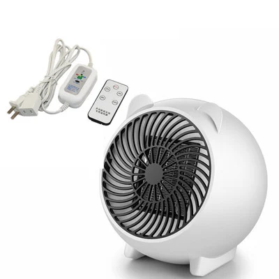 white Mini Fan Heater Desktop Household Electric Heater Winter Warmer Machine with Remote Control PTC Ceramic Heating Fan for Home - Цвет: white