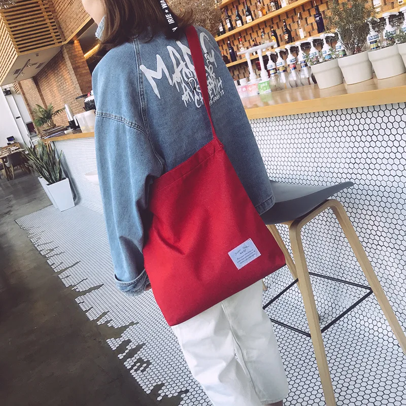 

Canvas shoulder women's bag Korean simple art student bag handbag messenger canvas bags Korean version