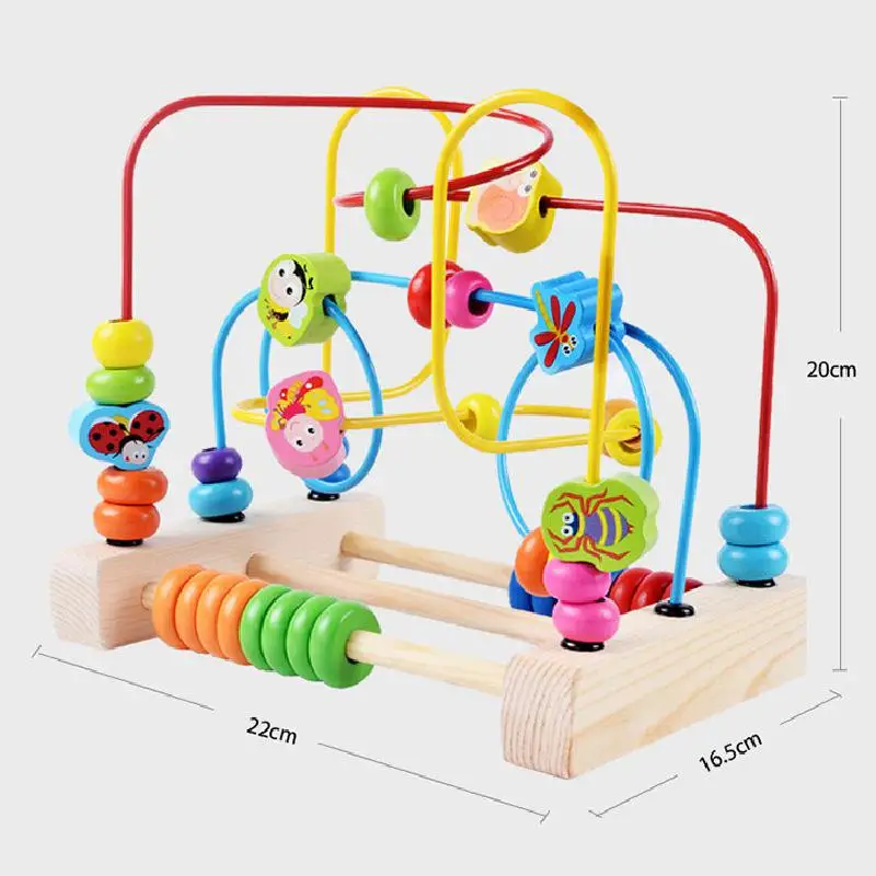 Деревянные детские игрушки для малышей круглый лабиринт с первыми бусинами