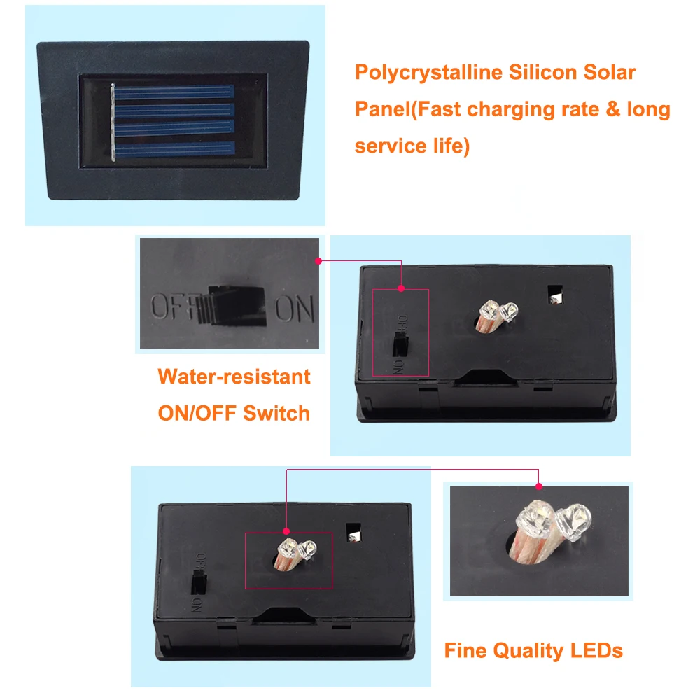 Настенная лампа на солнечной батарее водонепроницаемый уличный светильник с 2