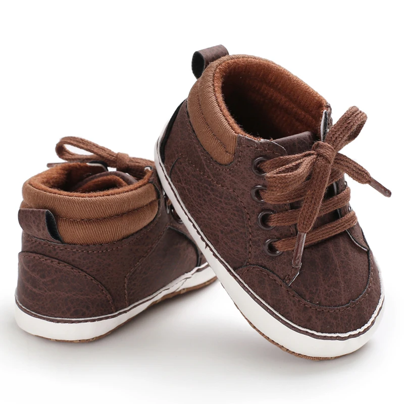 Sport Baby Boy Shoes Crib Toddler Infant Synthetic Soft Sole Anti-slip Leather Lace-up 0-18 Months Baby Shoes Boy Girl Shoes